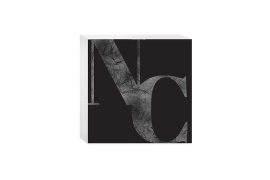 Minimalistic B&W North Carolina Black Initials | Wood Block | Eaches | Min 4
