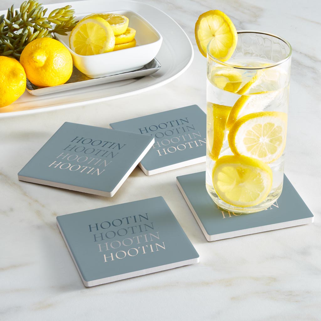 Modern Minimalist Arkansas Hootin | Absorbent Coasters | Set of 4 | Min 2