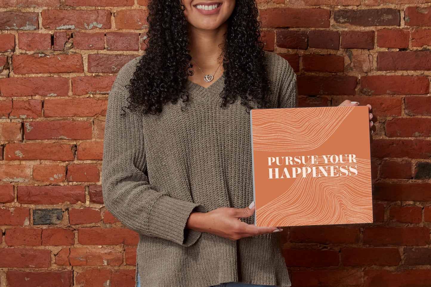Modern Minimalist Pennsylvania Happiness Quip | Wood Block | Eaches | Min 2