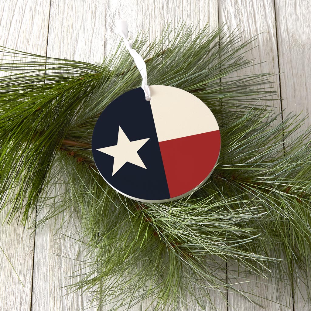 Modern Minimalist Texas Colors Flag | Wood Ornament | Eaches | Min 6