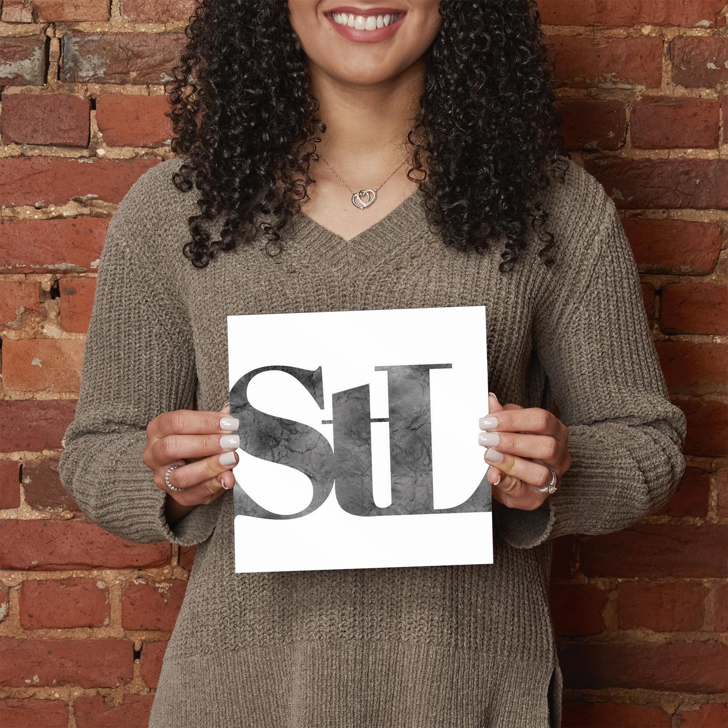 Minimalist B&W Missouri St Louis White Initials | Hi-Def Glass Art | Eaches | Min 2
