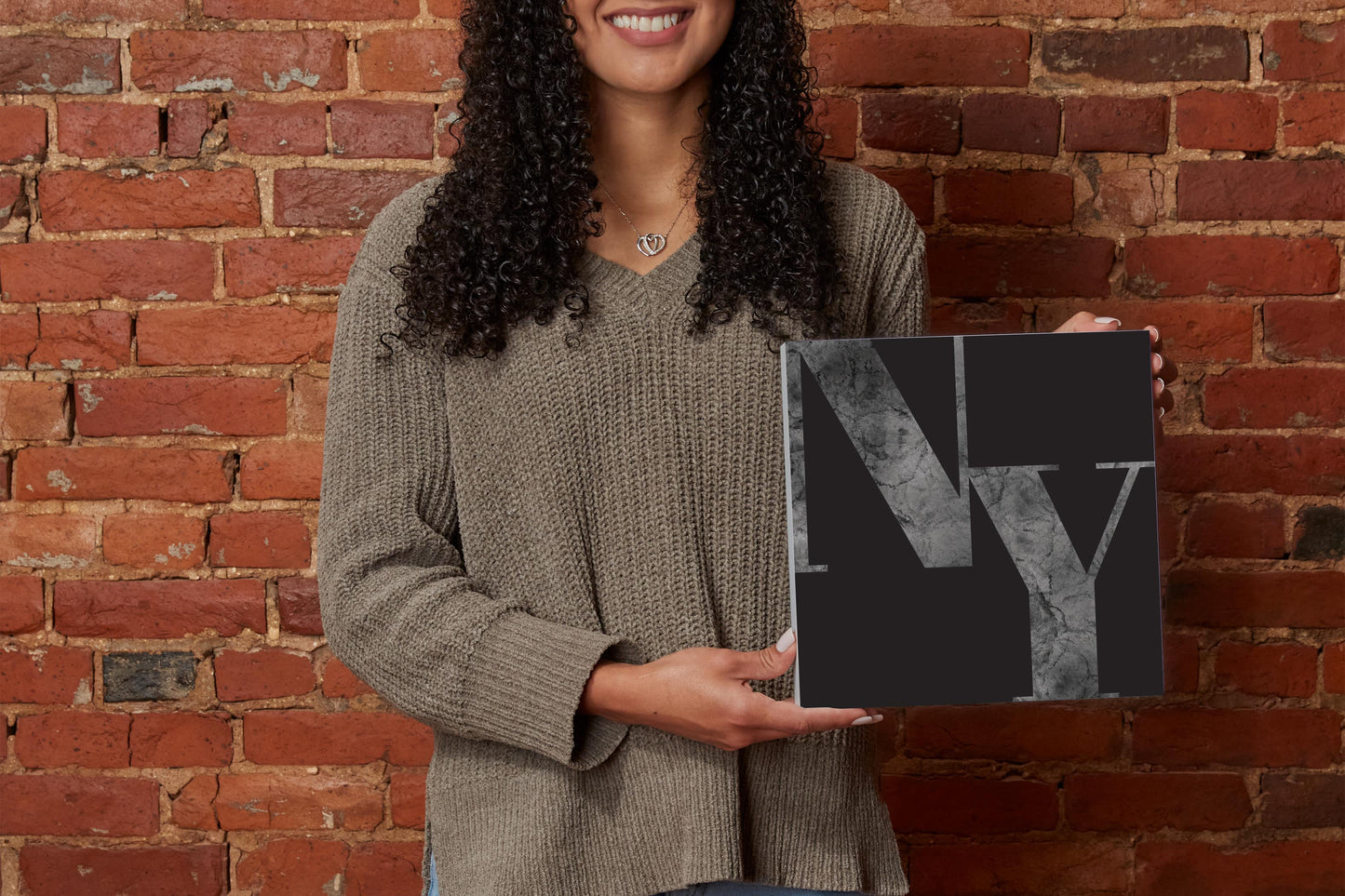 Minimalistic B&W New York Black Initials | Wood Block | Eaches | Min 2