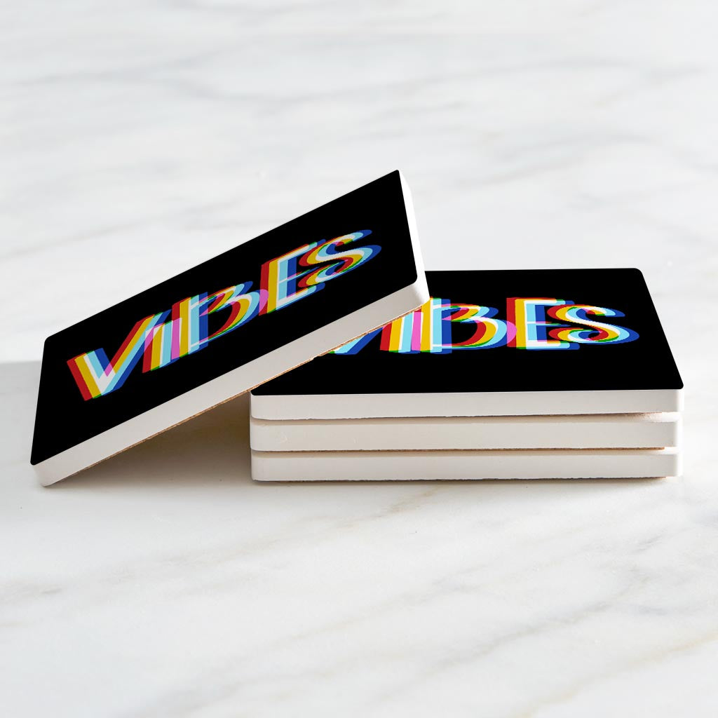 Funky Vibes Illusion In Black| Absorbent Coasters | Set of 4 | Min 2