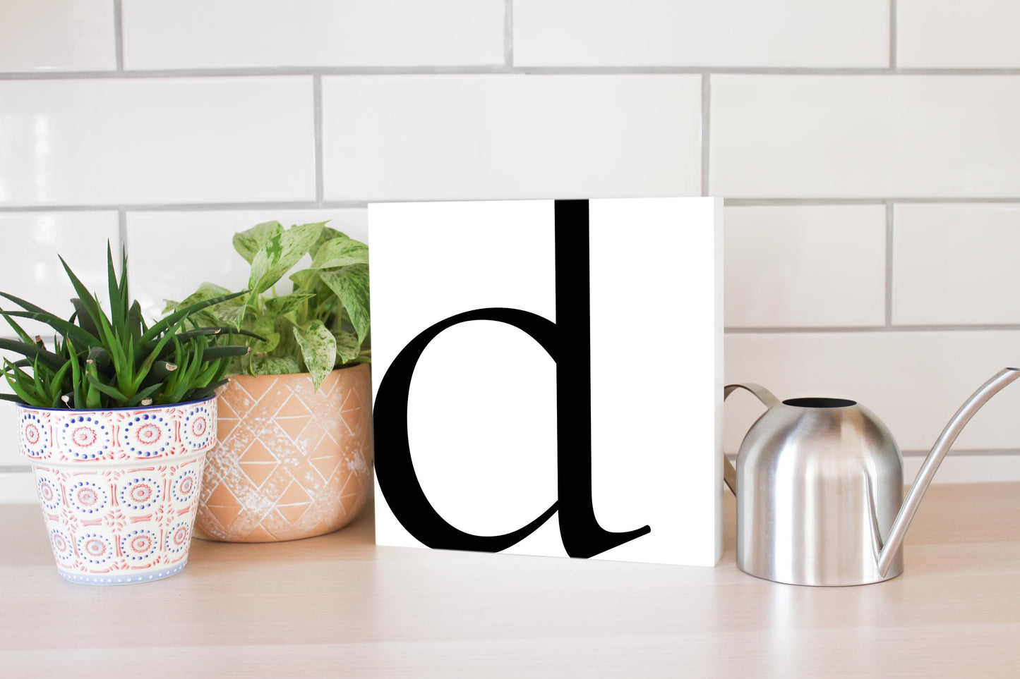 Minimal Monogram D | Wood Block | Eaches | Min 2