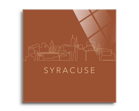 Modern Minimalist New York Syracuse Skyline | Hi-Def Glass Art | Eaches | Min 2