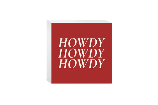 Modern Minimalist Texas Colors Howdy | Wood Block | Eaches | Min 4