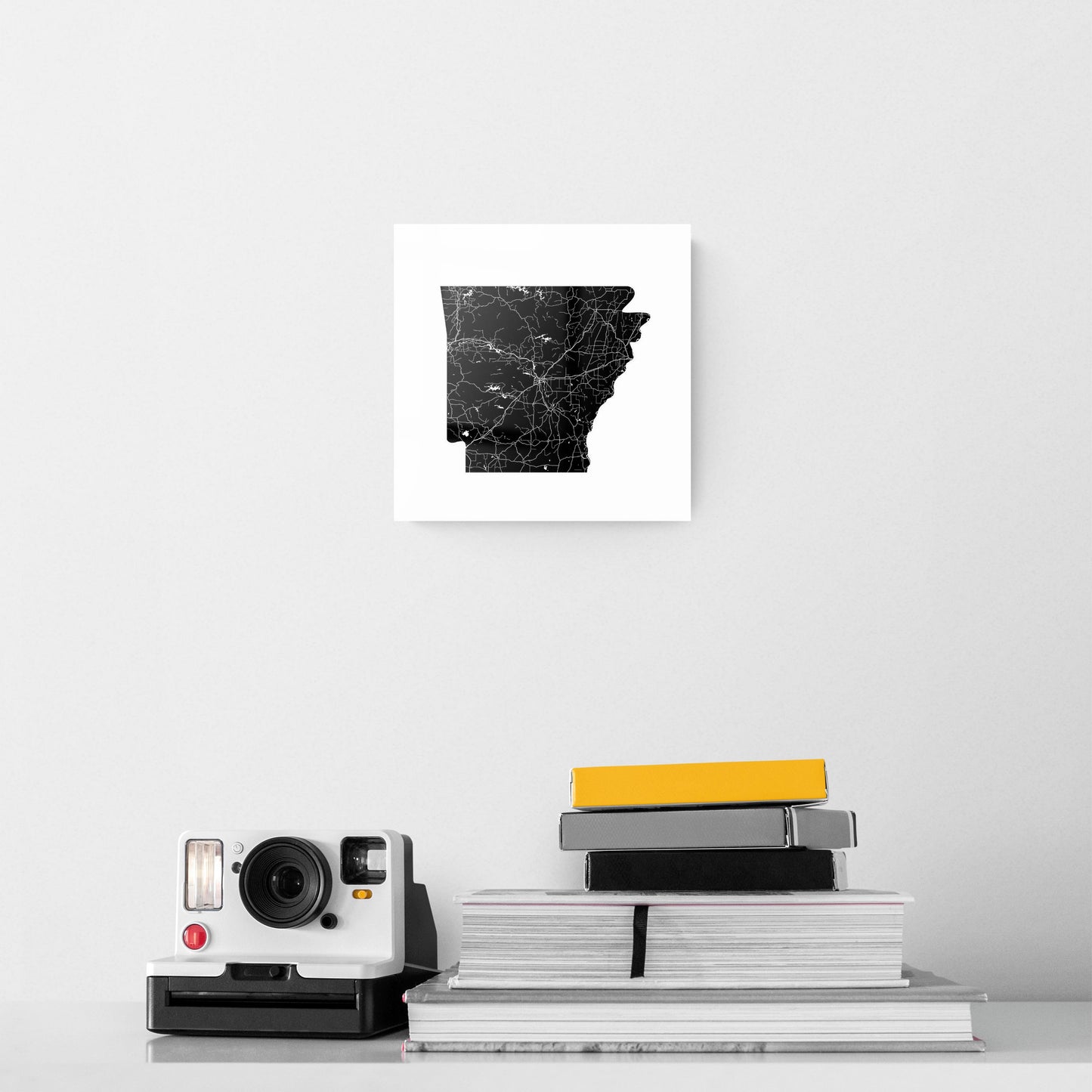 B&W Minimalist Arkansas Map | Hi-Def Glass Art | Eaches | Min 2