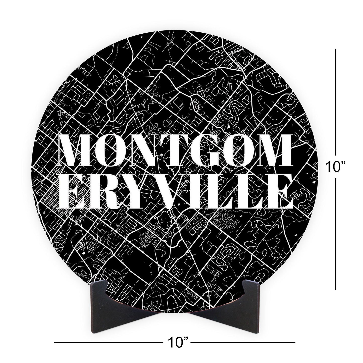 Minimalistic B&W Pennsylvania Montgomeryville Map | Wood Sign | Eaches | Min 1