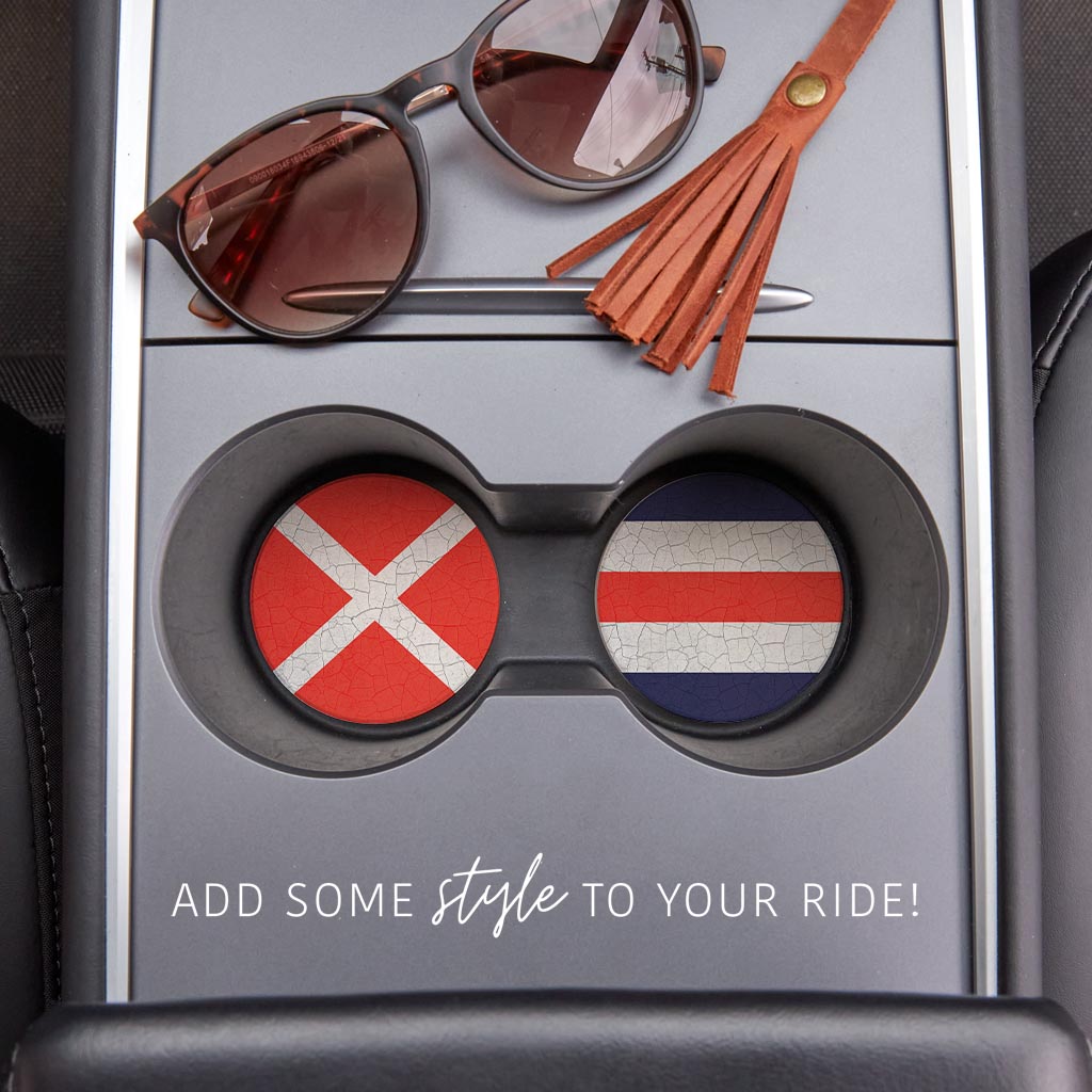 Nautical Flags | Absorbent Car Coasters | Set of 2 | Min 4