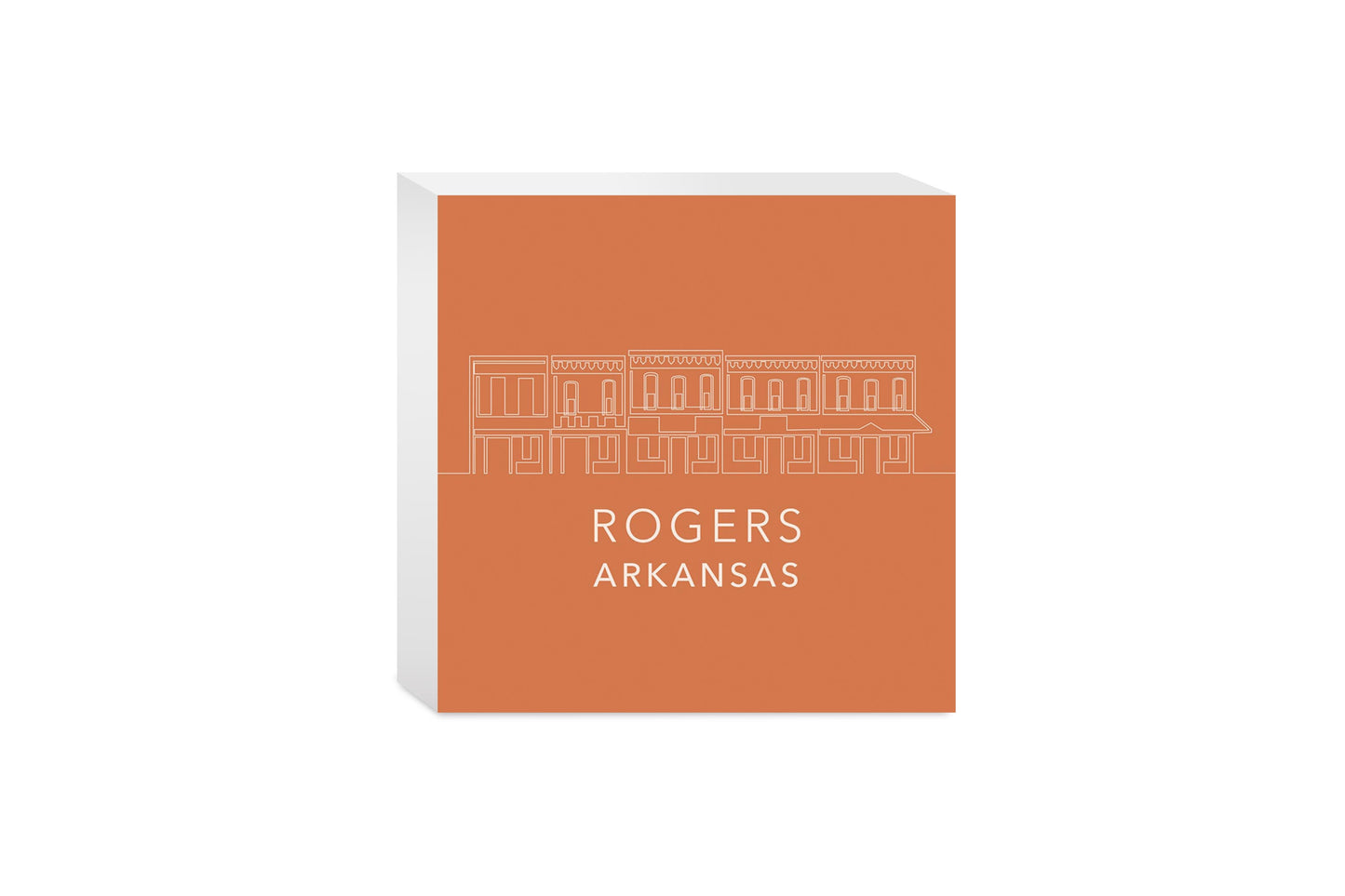 Modern Minimalist Arkansas Rogers Skyline | Wood Block | Eaches | Min 4