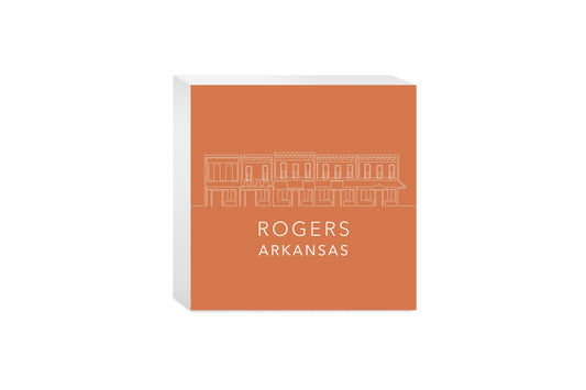 Modern Minimalist Arkansas Rogers Skyline | Wood Block | Eaches | Min 4