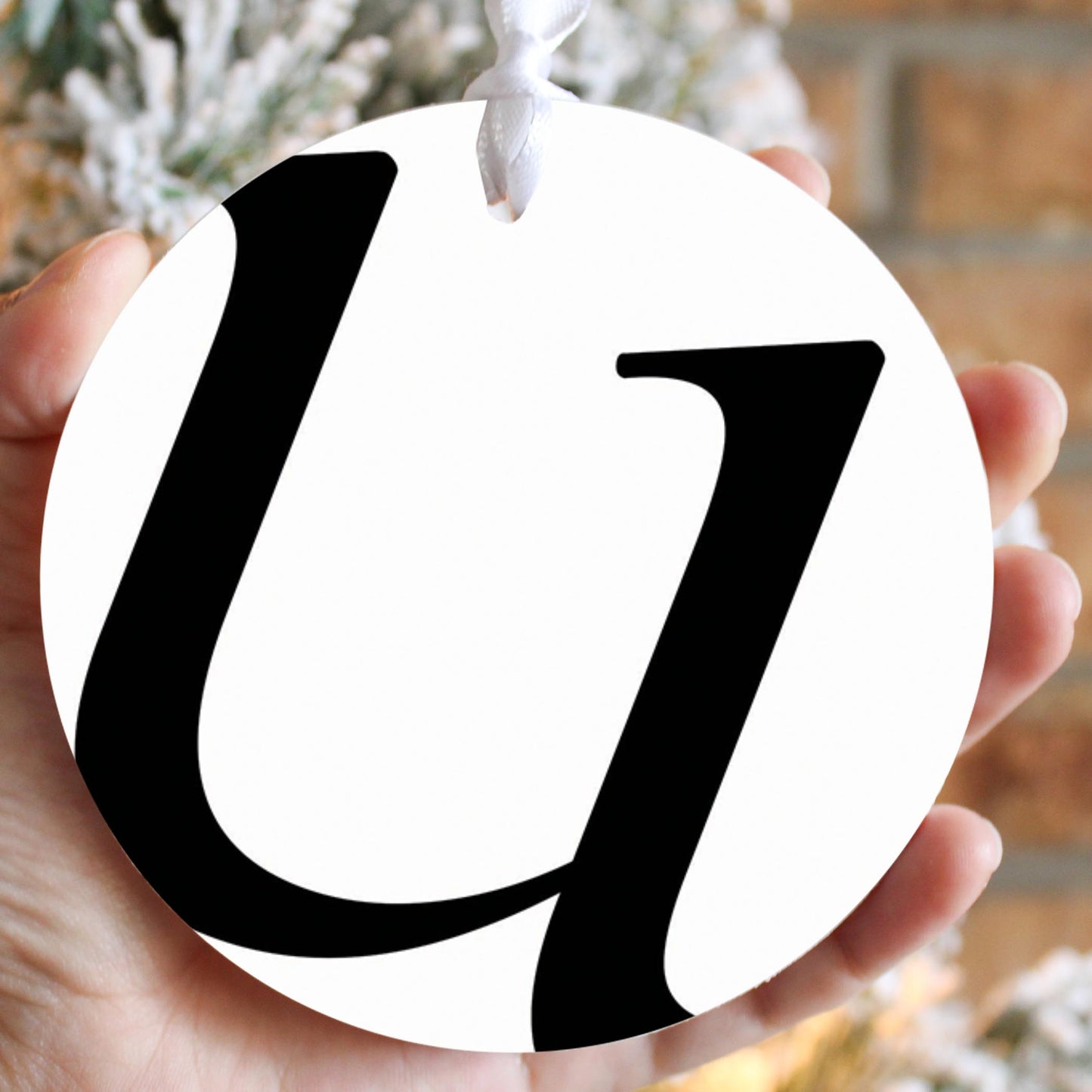 Minimalist Monogram U Circle| Wood Ornament | Eaches | Min 6