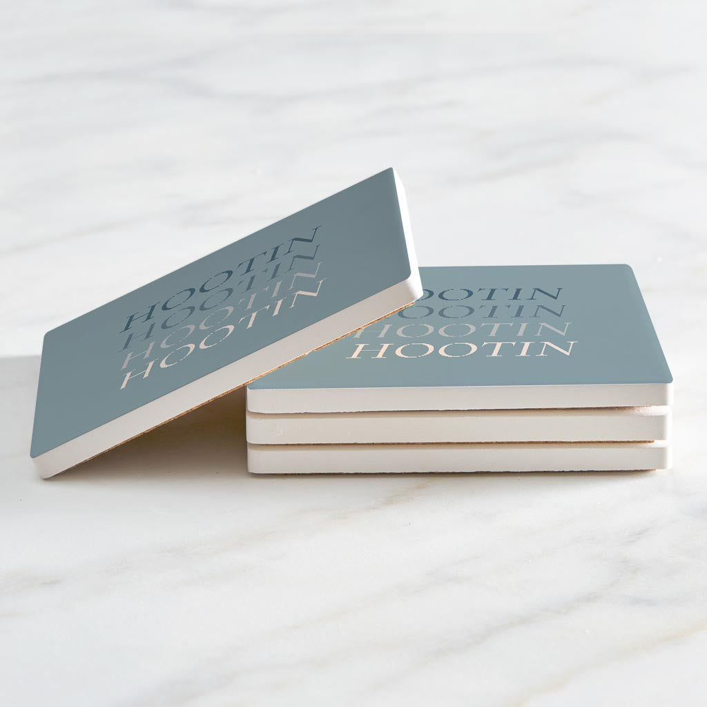 Modern Minimalist Arkansas Hootin | Absorbent Coasters | Set of 4 | Min 2