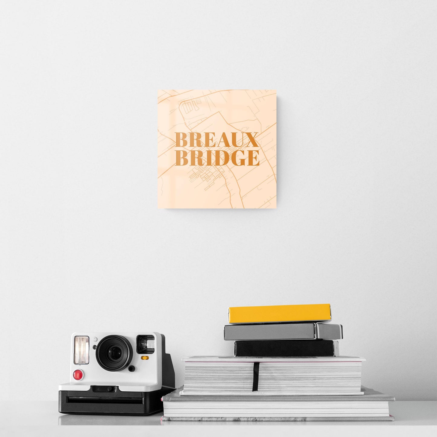 Modern Minimalist Louisiana Breaux Bridge Map | Hi-Def Glass Art | Eaches | Min 2
