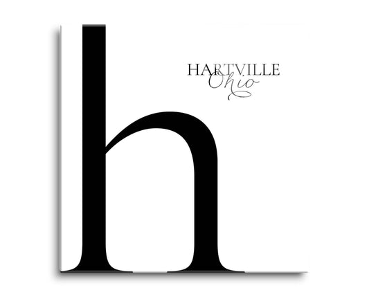 Hartville Oh Minimal Monogram | Hi-Def Glass Art | Eaches | Min 2