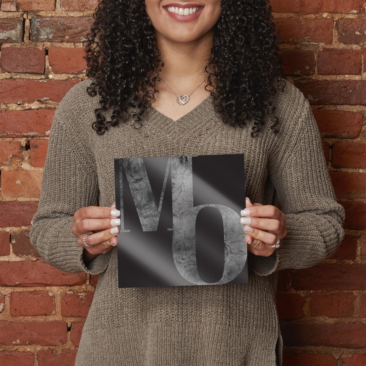 Minimalist B&W Missouri Black Initials | Hi-Def Glass Art | Eaches | Min 2