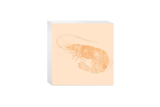 Louisiana Colorful Water Color Shrimp | Wood Block | Eaches | Min 4