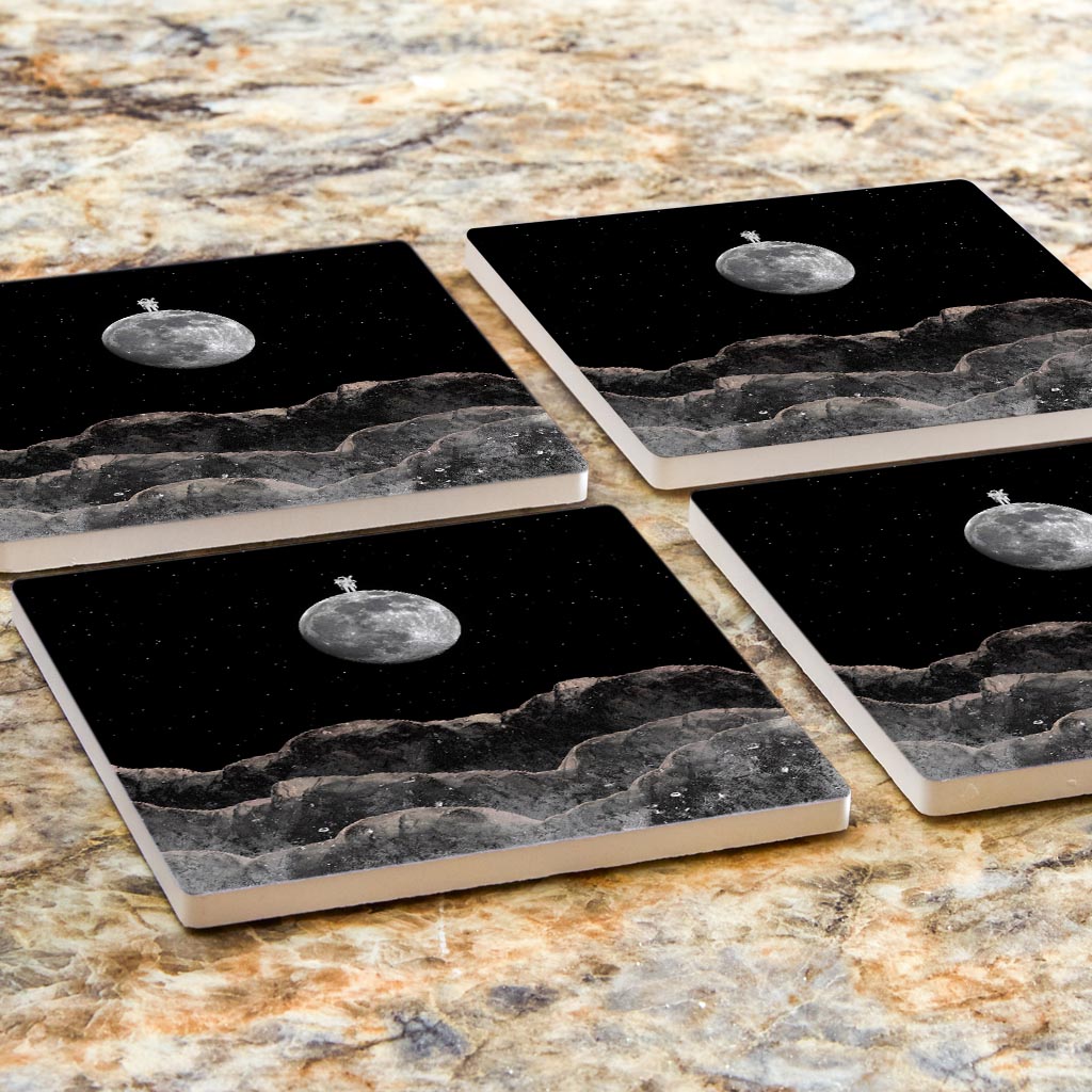 Tiny Moon Man | Absorbent Coasters | Set of 4 | Min 2