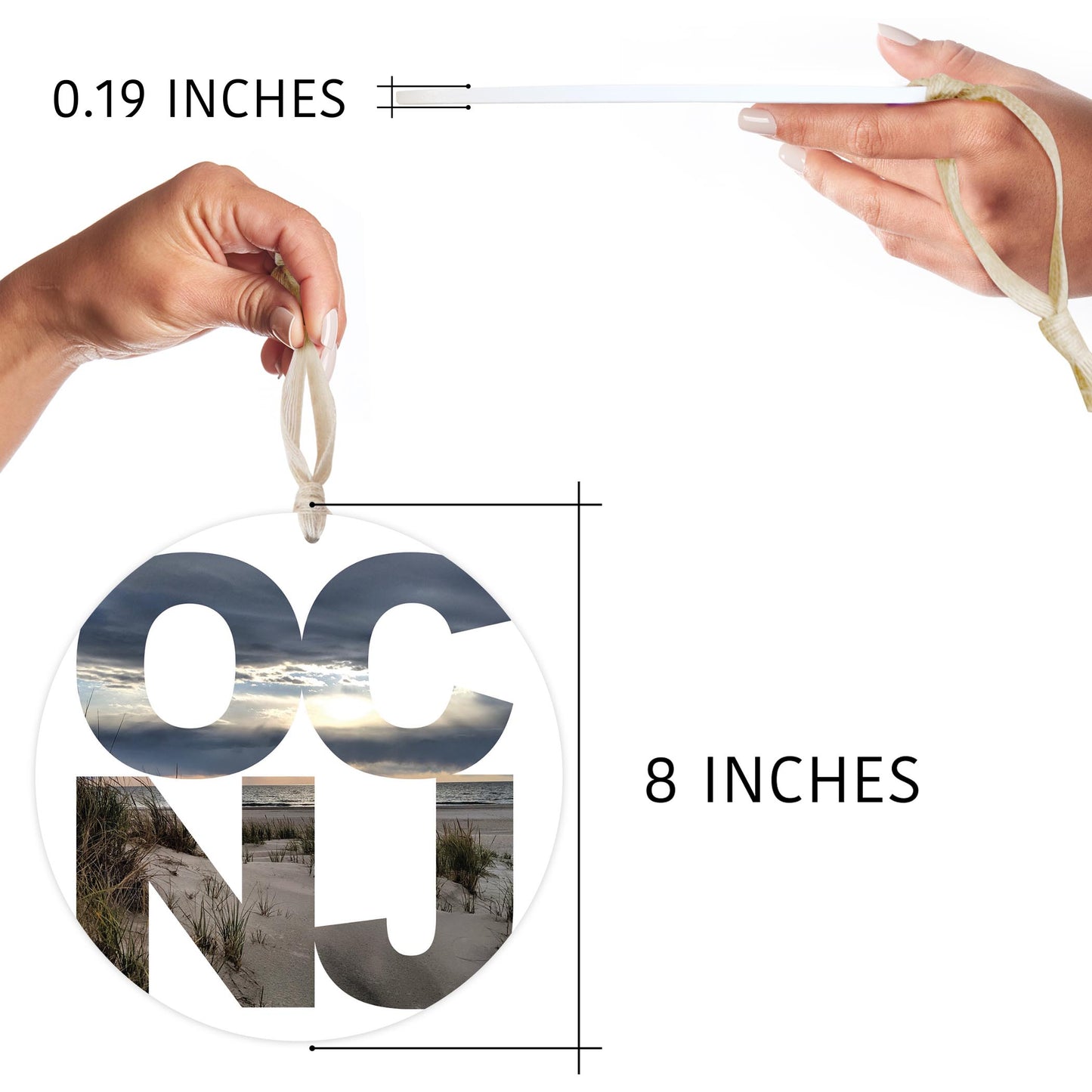 OCNJ Photo With Text | Wood Ornament | Eaches | Min 1