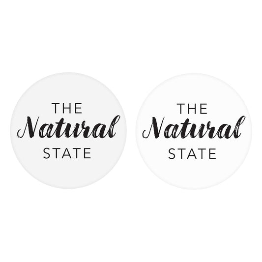 B&W Minimalist Arkansas The Natural State| Absorbent Car Coasters | Set of 2 | Min 4