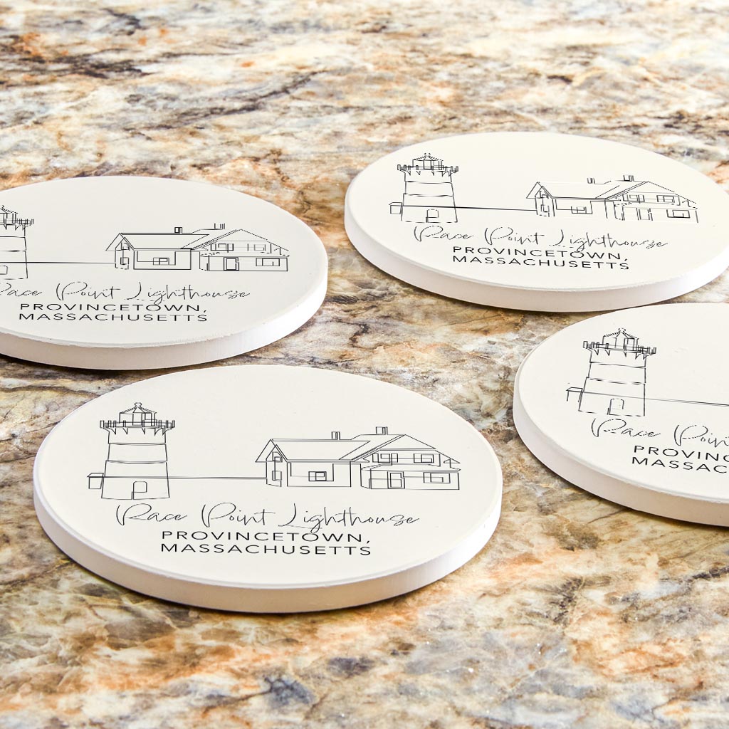 Race Point Lighthouse | Absorbent Coasters | Set of 4 | Min 2