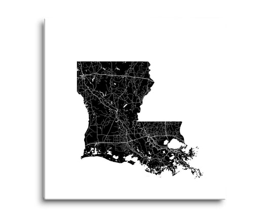 Modern Louisiana State Shape With Map | Hi-Def Glass Art | Eaches | Min 2
