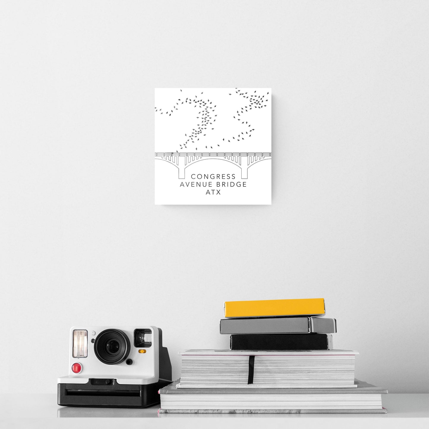 Minimalist B&W Texas Austin Congress Avenue Bridge | Hi-Def Glass Art | Eaches | Min 2