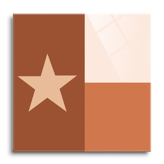 Modern Minimalist Texas State Flag | Hi-Def Glass Art | Eaches | Min 1
