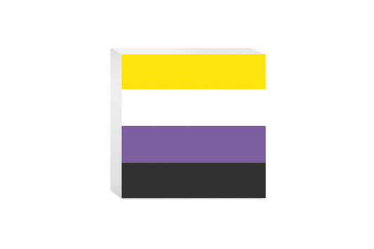Nonbinary Pride Flag Colors | Wood Block | Eaches | Min 4
