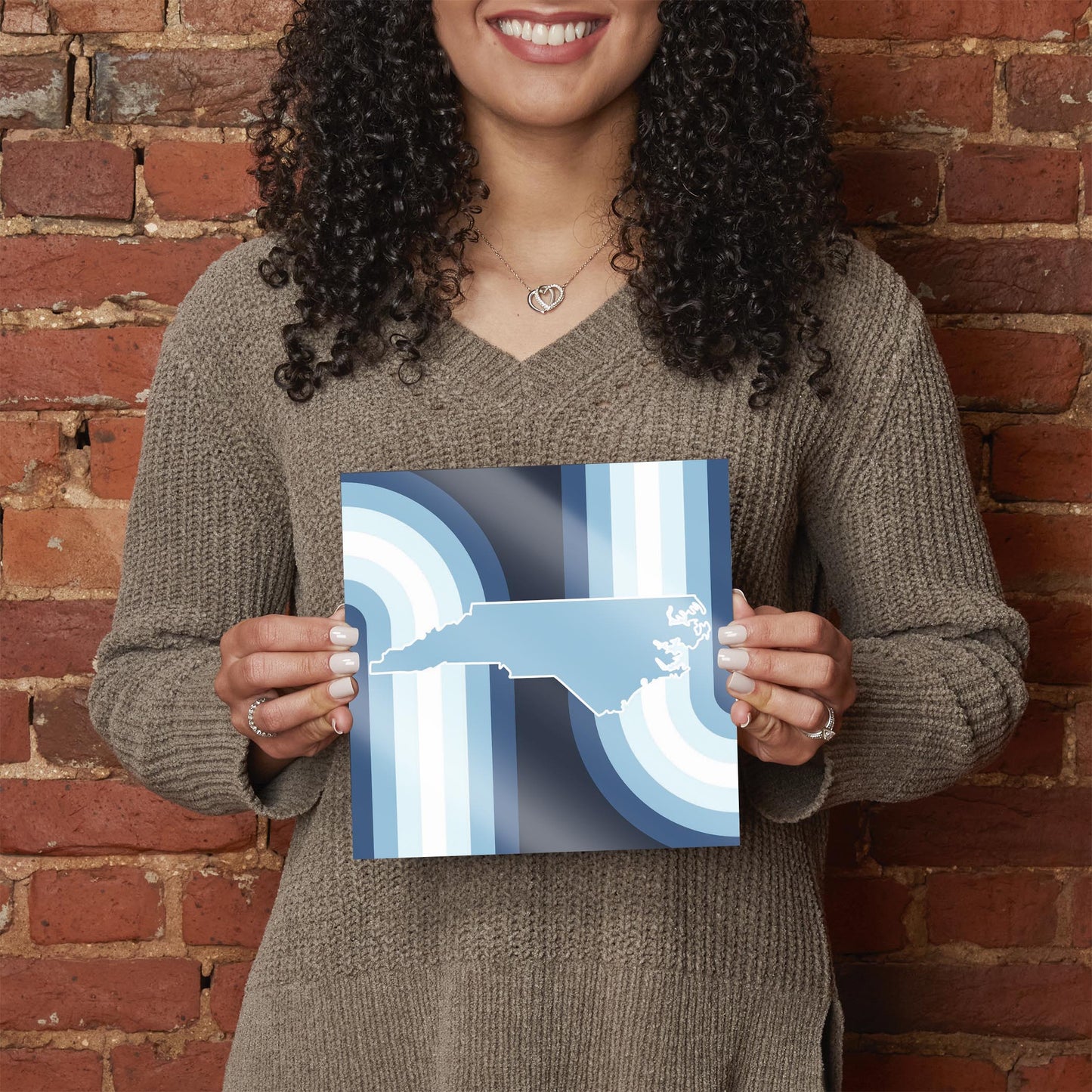 Blue Shades North Carolina State Retro Thick Lines | Hi-Def Glass Art | Eaches | Min 2