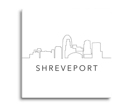 Modern Louisiana Shreveport City Line Drawing | Hi-Def Glass Art | Eaches | Min 2