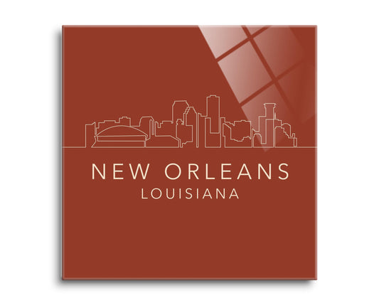 Louisiana Colorful New Orleans Skyline | Hi-Def Glass Art | Eaches | Min 2
