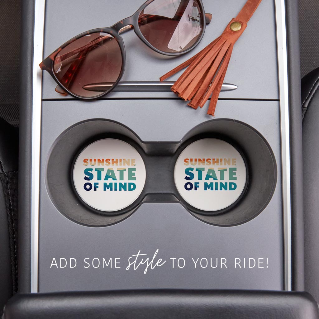 Sunshine State Of Mind | Absorbent Car Coasters | Set of 2 | Min 4
