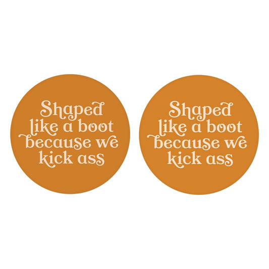 Modern Minimalist Louisiana Funny Boot Saying | Absorbent Car Coasters | Set of 2 | Min 4