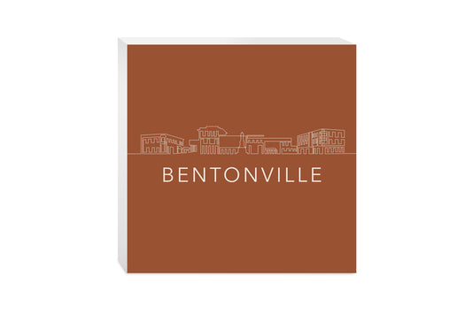 Modern Minimalist Arkansas Bentonville Skyline | Wood Block | Eaches | Min 2