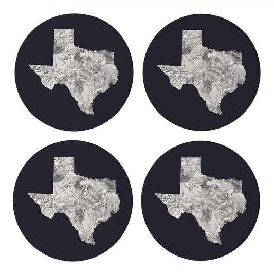 Modern Minimalist Texas Metal State Shape| Absorbent Coasters | Set of 4 | Min 2