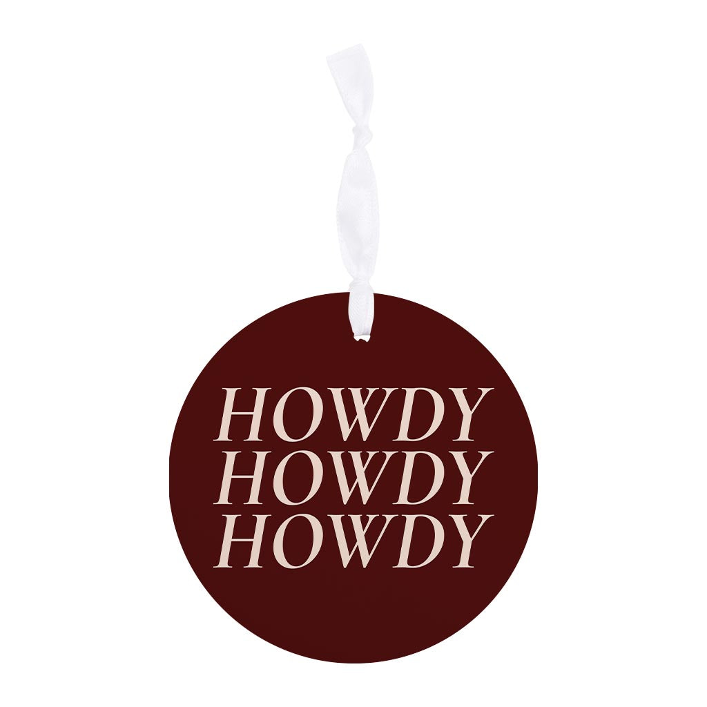 Modern Minimalist Texas Maroon Howdy | Wood Ornament | Eaches | Min 6