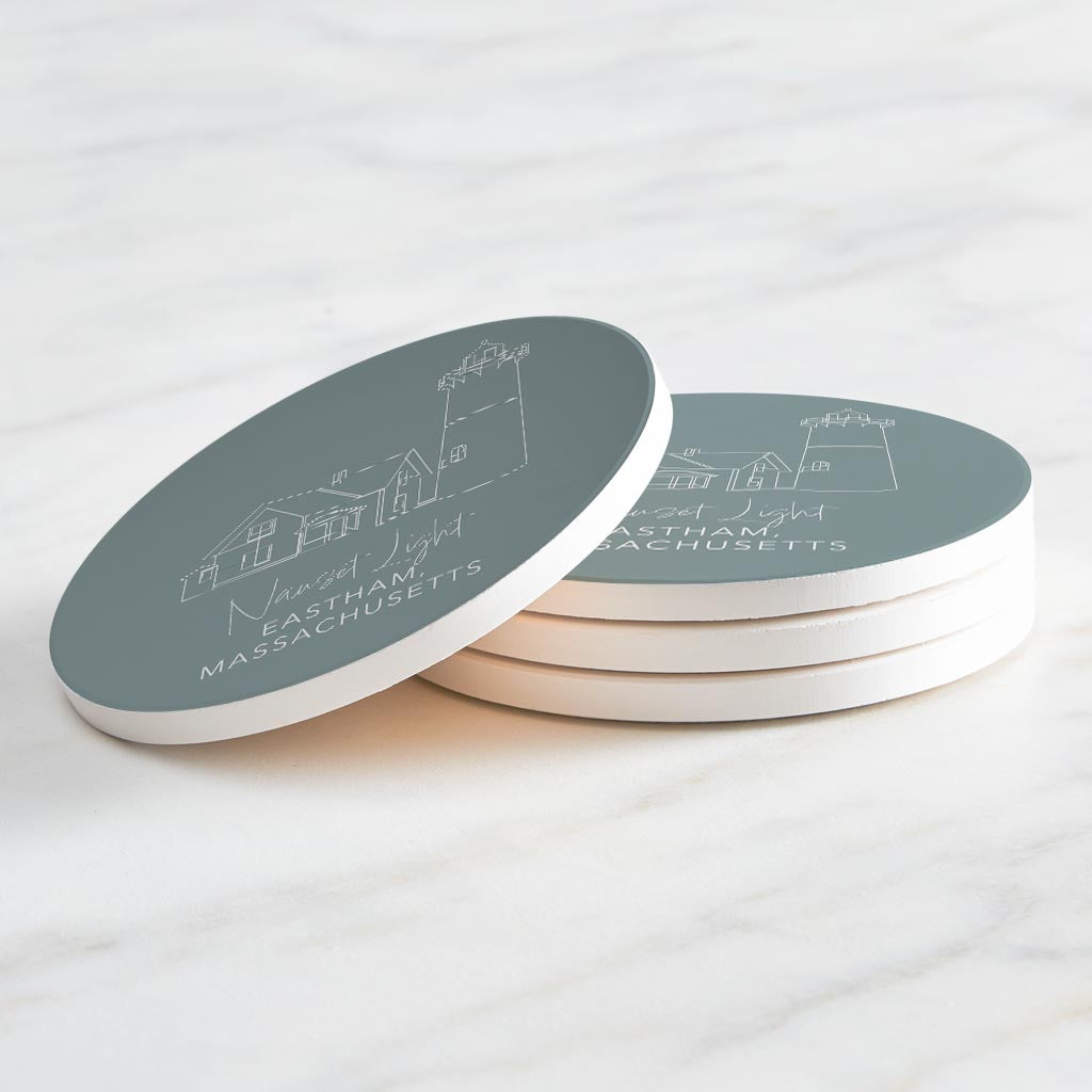 Nauset Light Muted Coastal | Absorbent Coasters | Set of 4 | Min 2