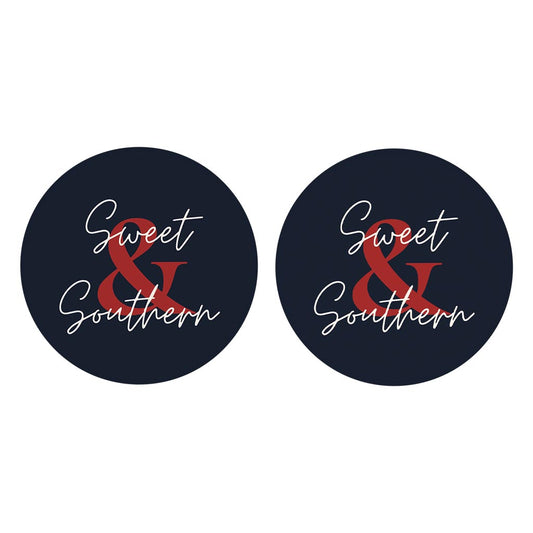 Modern Minimalist Texas Colors Sweet Southern| Absorbent Car Coasters | Set of 2 | Min 4