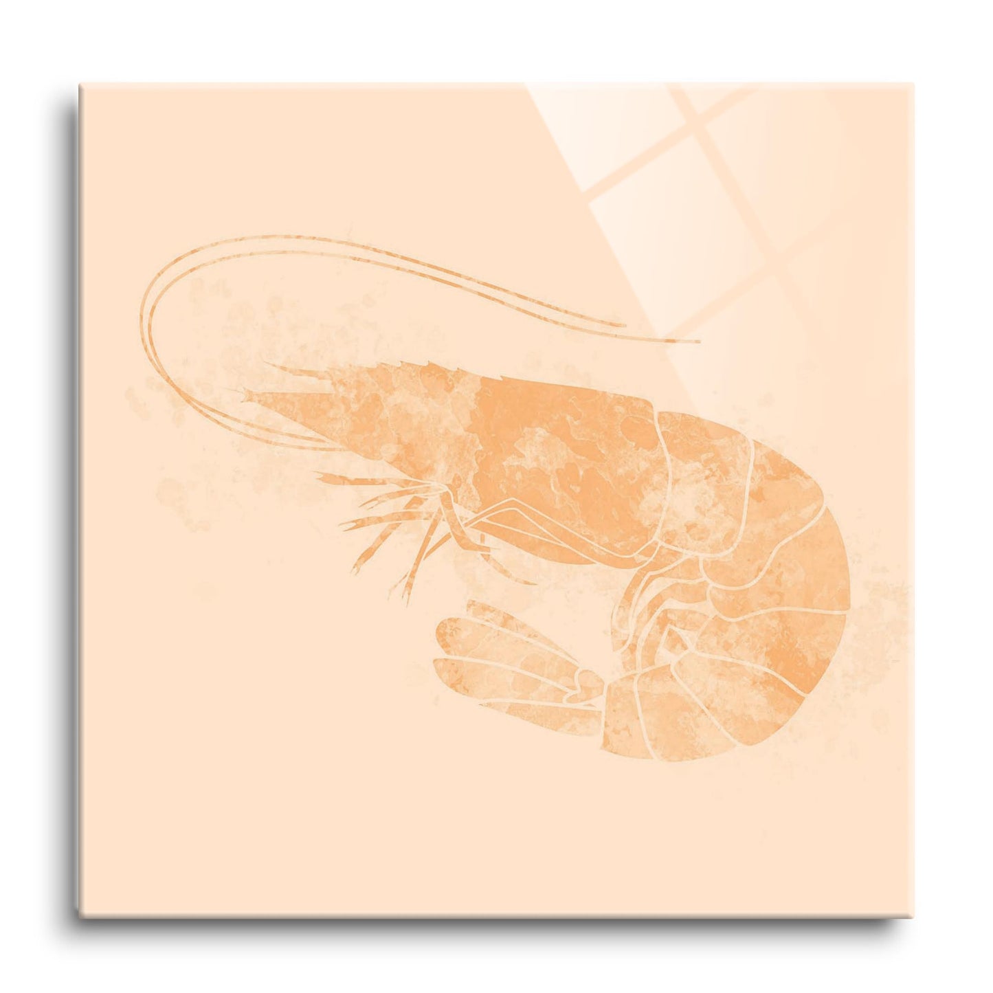 Louisiana Colorful Water Color Shrimp | Hi-Def Glass Art | Eaches | Min 1