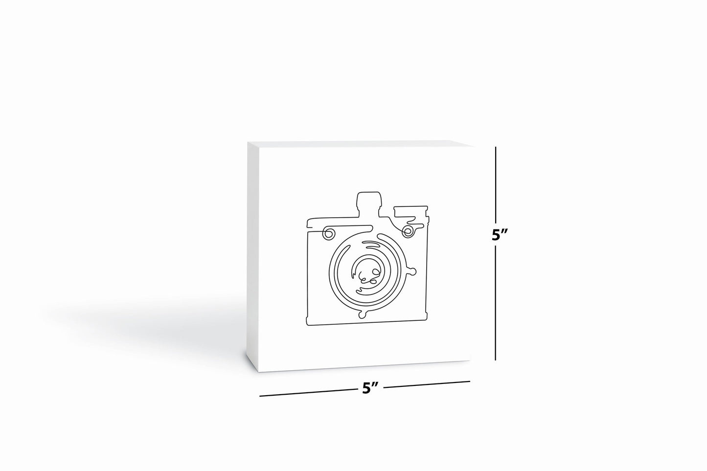 Vintage Camera Line Drawing On White| Wood Block | Eaches | Min 4