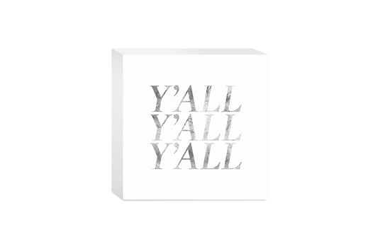 Minimalistic B&W Texas Textured Yall| Wood Block | Eaches | Min 4