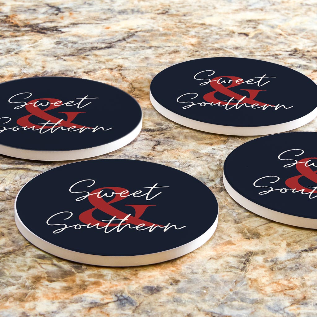 Modern Minimalist Texas Colors Sweet Southern | Absorbent Coasters | Set of 4 | Min 2