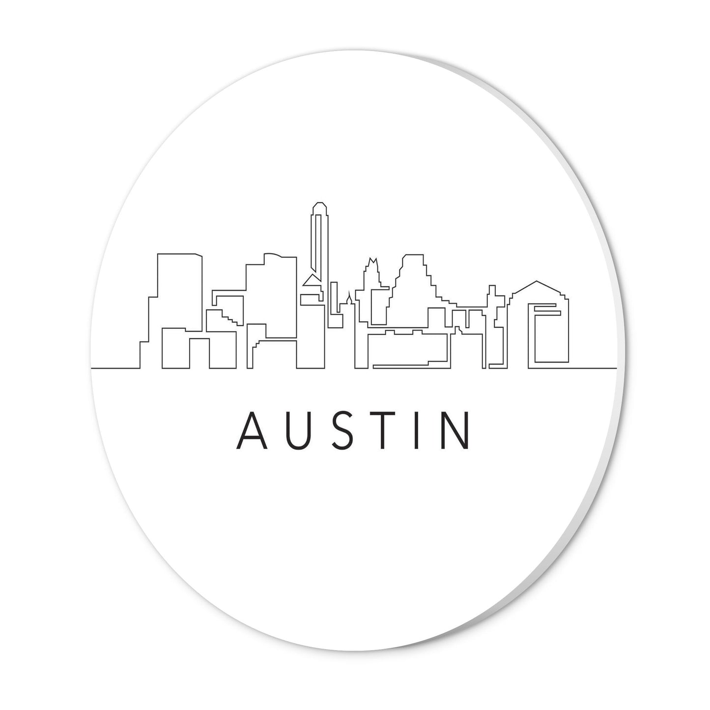 Minimalist B&W Texas Austin Skyline | Wood Sign | Eaches | Min 1
