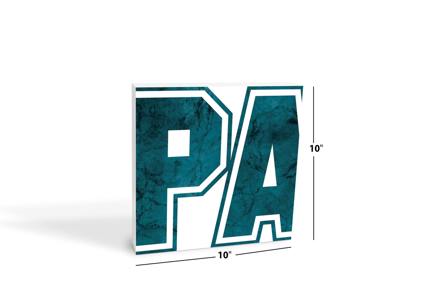 Modern Minimalist Pennsylvania White Initials | Wood Block | Eaches | Min 2
