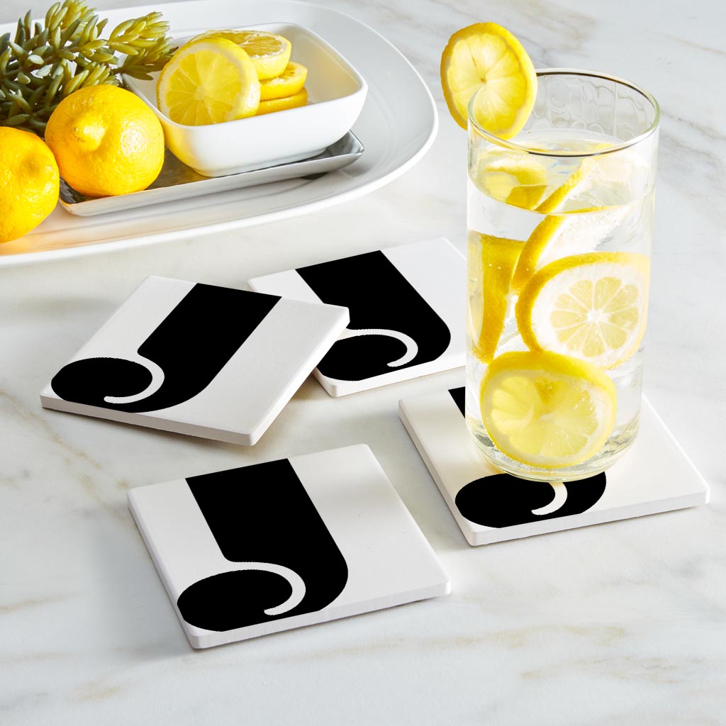 Fun Chunky Monogram J | Absorbent Coasters | Set of 4 | Min 2