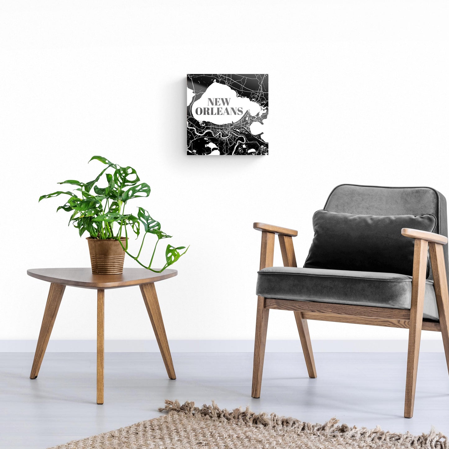 Modern Louisiana New Orleans Map | Hi-Def Glass Art | Eaches | Min 1