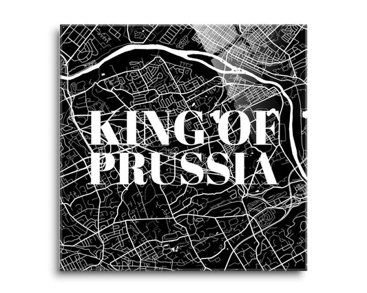 Minimalistic B&W Pennsylvania King Of Prussia Map | Hi-Def Glass Art | Eaches | Min 2