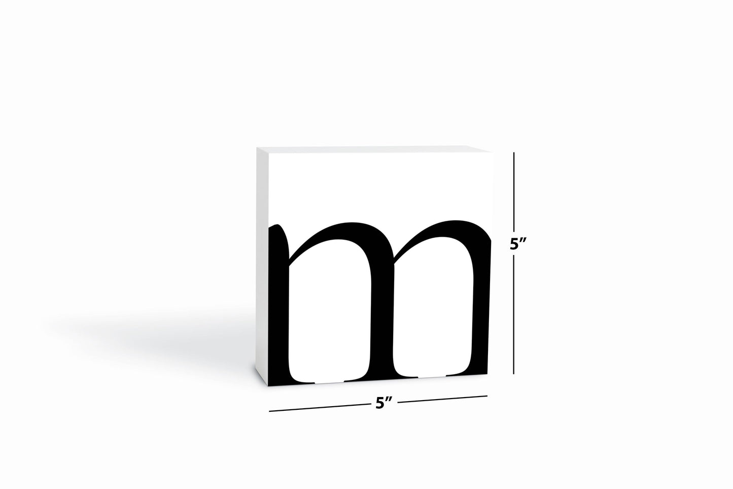 Minimal Monogram M| Wood Block | Eaches | Min 4