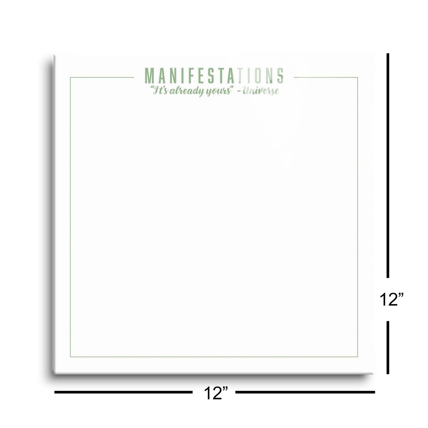 Manifestations Its Already Yours Universe White Green | Hi-Def Glass Art | Eaches | Min 1